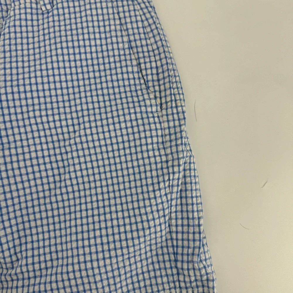 Vineyard Vines Mens 33 Gingham Seersucker Breaker Shorts Blue White Cotton